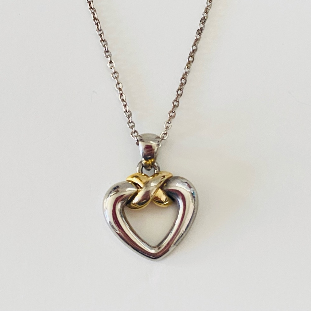 Two tone Heart Necklace
